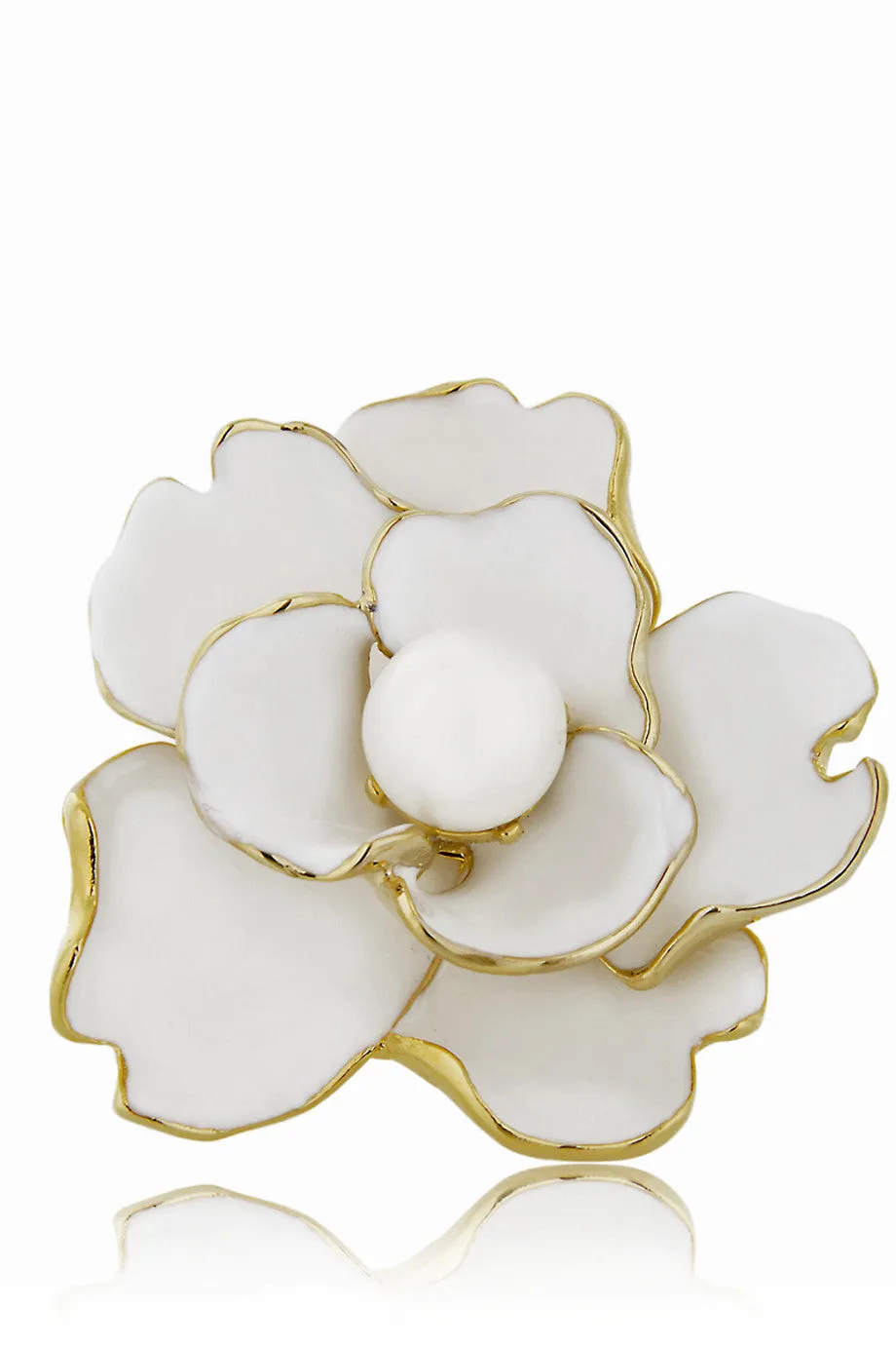 KENNETH JAY LANE CAMELIA White Flower Ring