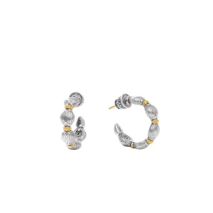 Konstantino Kyma Collection Sterling and Gold Sunlit Wave Hoop Earrings