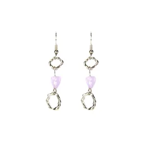 Lila Jewellery 2 Irregular Amethyst Hoop Earrings