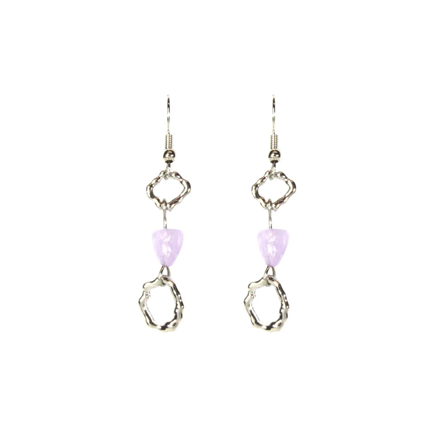 Lila Jewellery 2 Irregular Amethyst Hoop Earrings