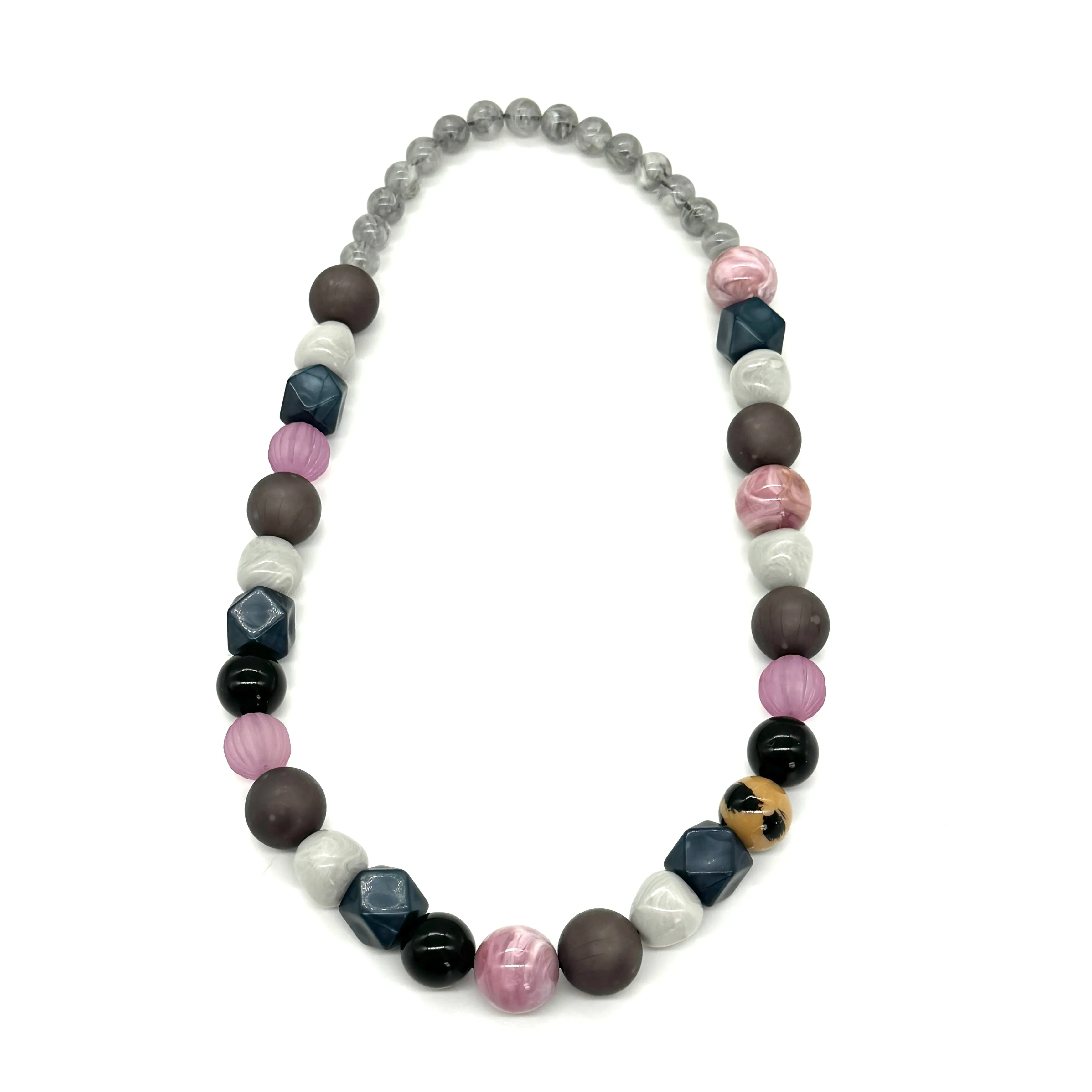 Lilac Cotton Greys - Stretch Bauble Necklace & Bracelet Collection