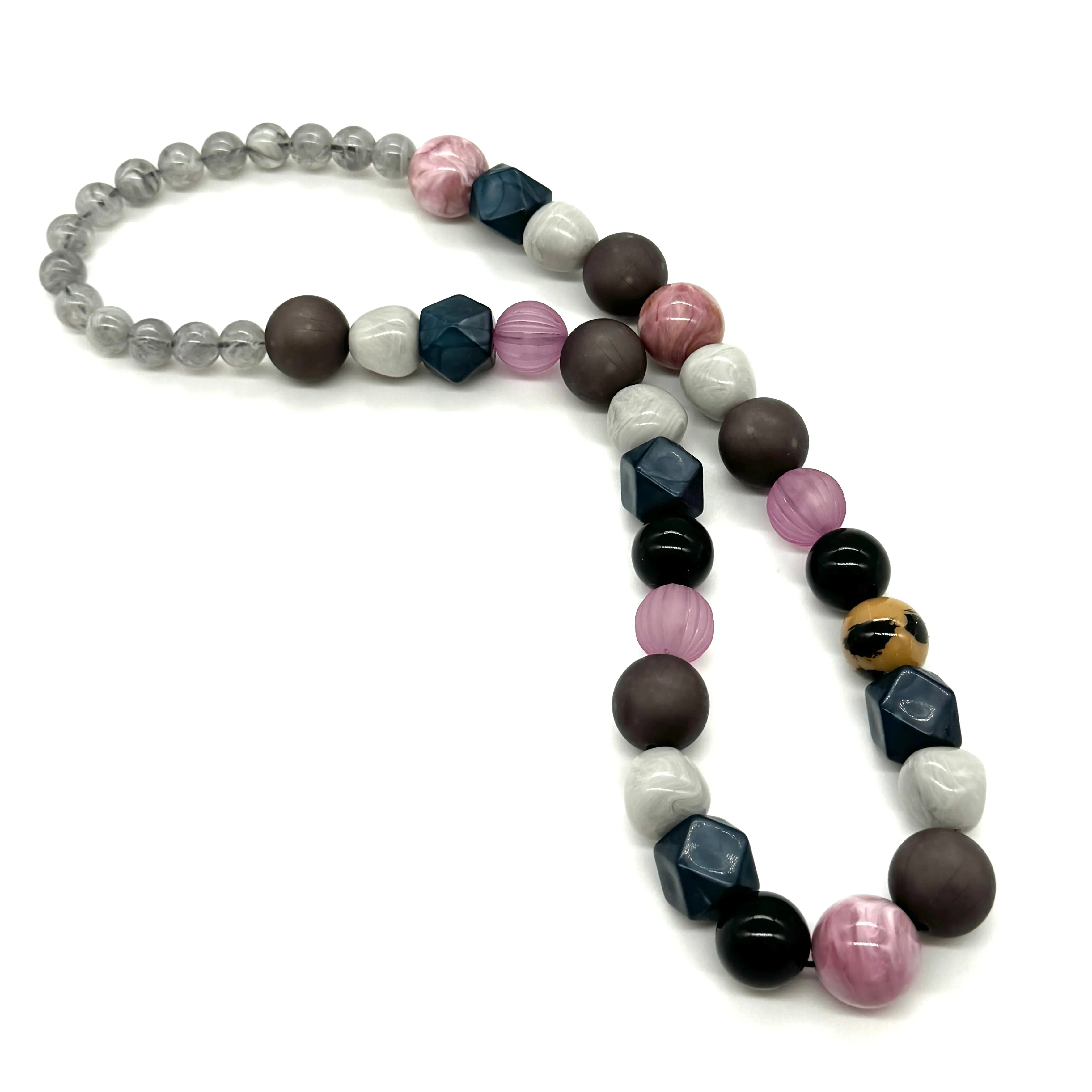 Lilac Cotton Greys - Stretch Bauble Necklace & Bracelet Collection