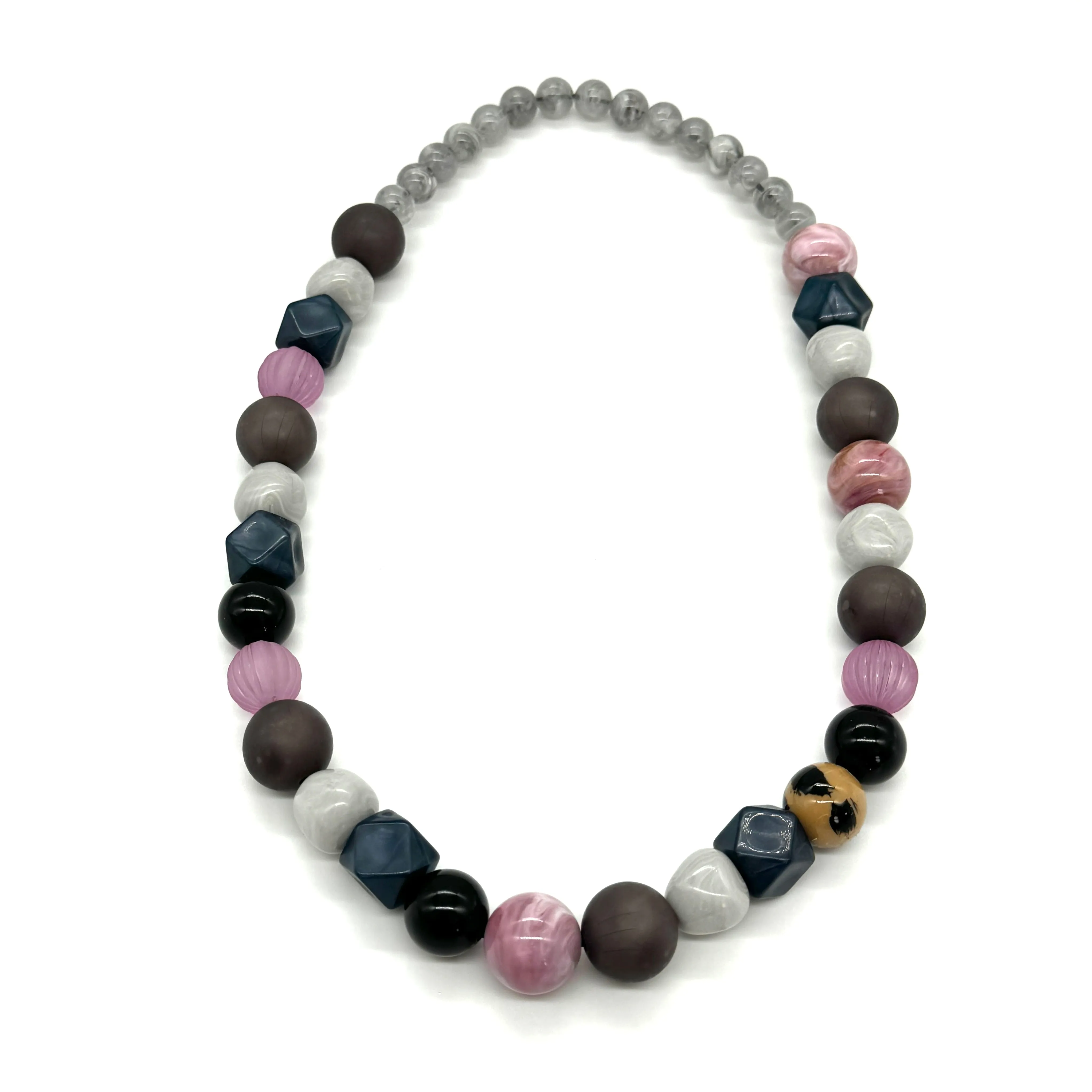 Lilac Cotton Greys - Stretch Bauble Necklace & Bracelet Collection