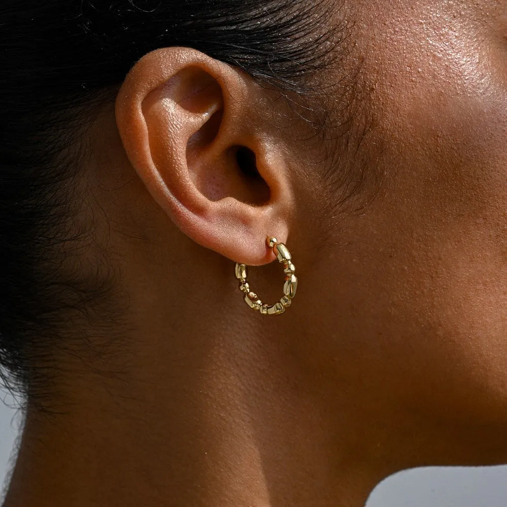 Linda Tahija Verge Hoop Earrings, Gold