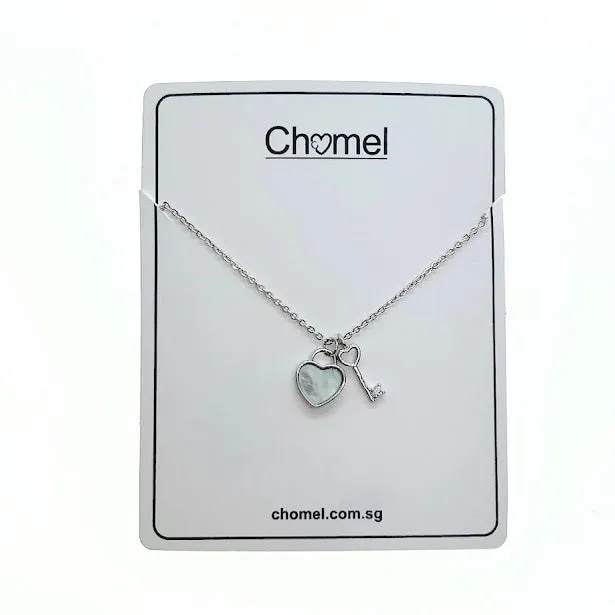 Lock & Key Mother of Pearl Necklace