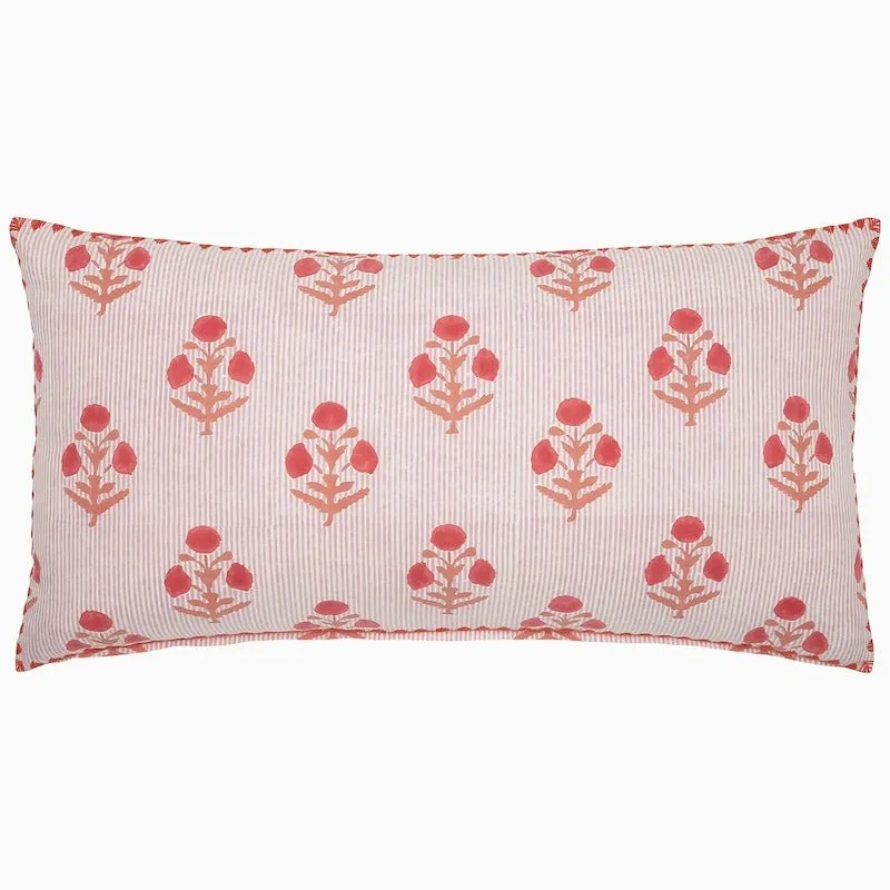 Lucy Coral Bolster Pillow by John Robshaw