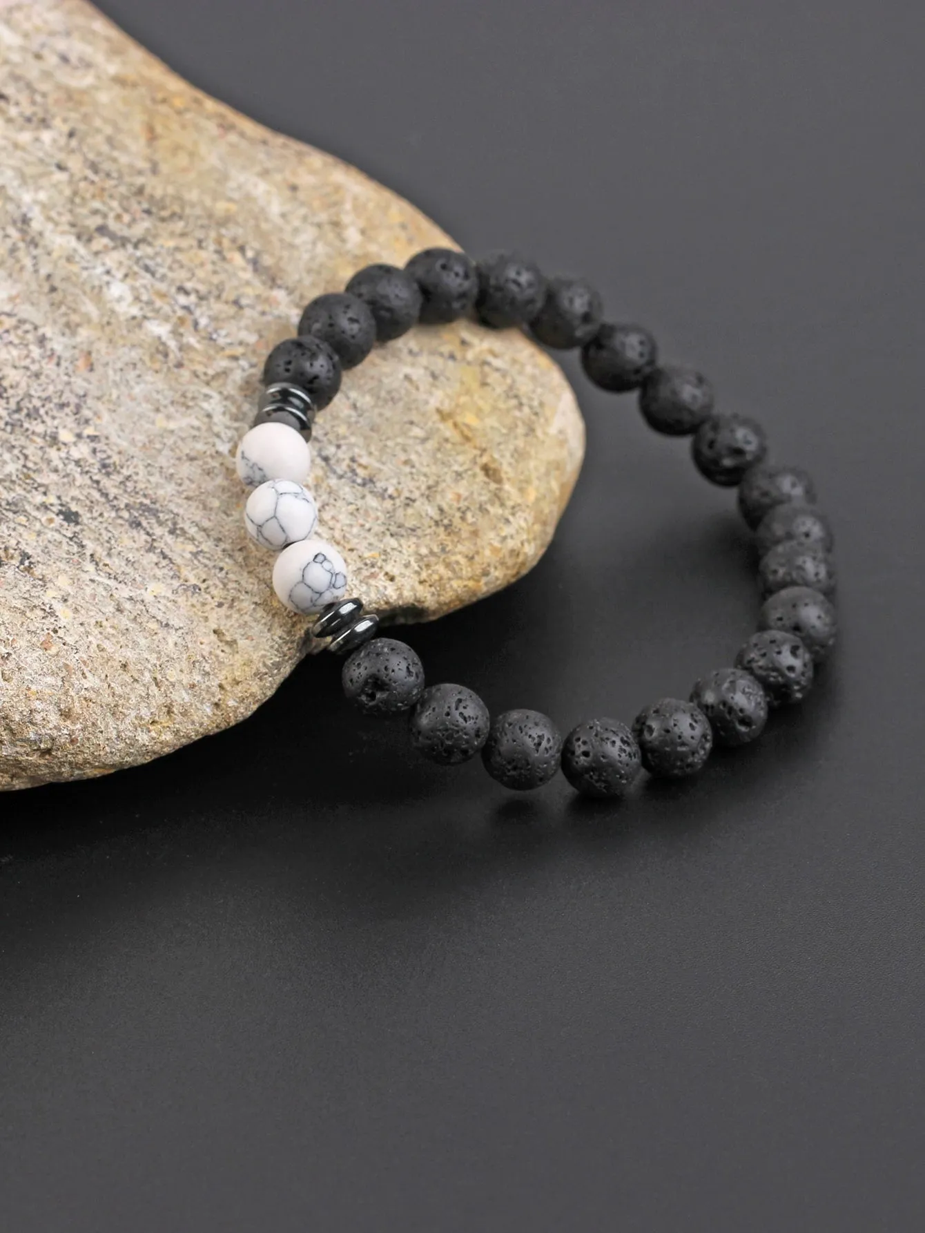 Marble Stone Lava Beaded Bracelet for Women Crafted Jewelry Stackable Bracelets