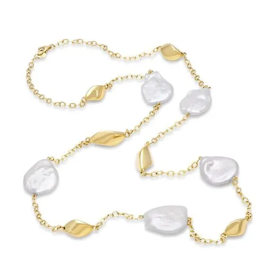 Mastoloni Fireball Pearl and Chain Long Necklace