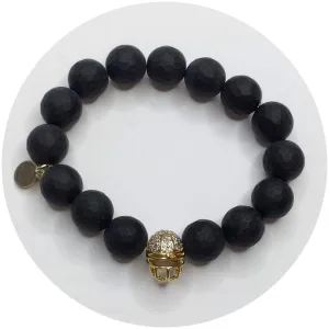 Matte Black Onyx with Pavé Gold Helmet