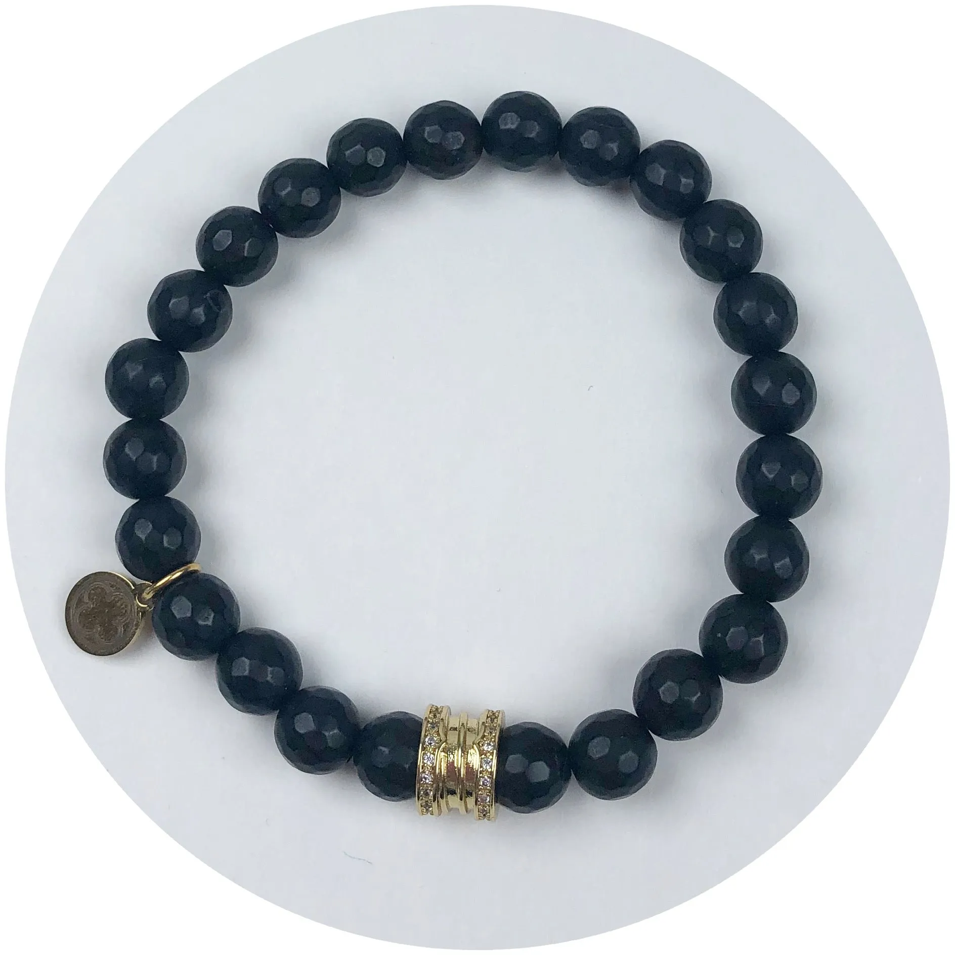 Mens Matte Black Onyx with Pavé Luxe Spacer