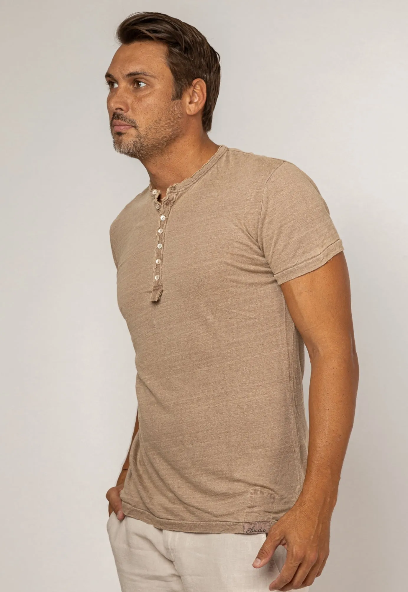 Men's Short Sleeve Henley T-shirts, Item #1102/S