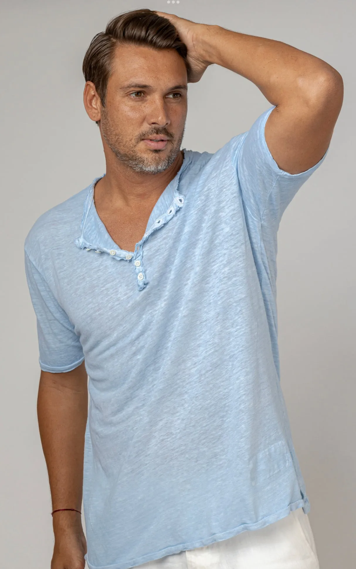 Men's Short Sleeve Henley T-shirts, Item #1102/S