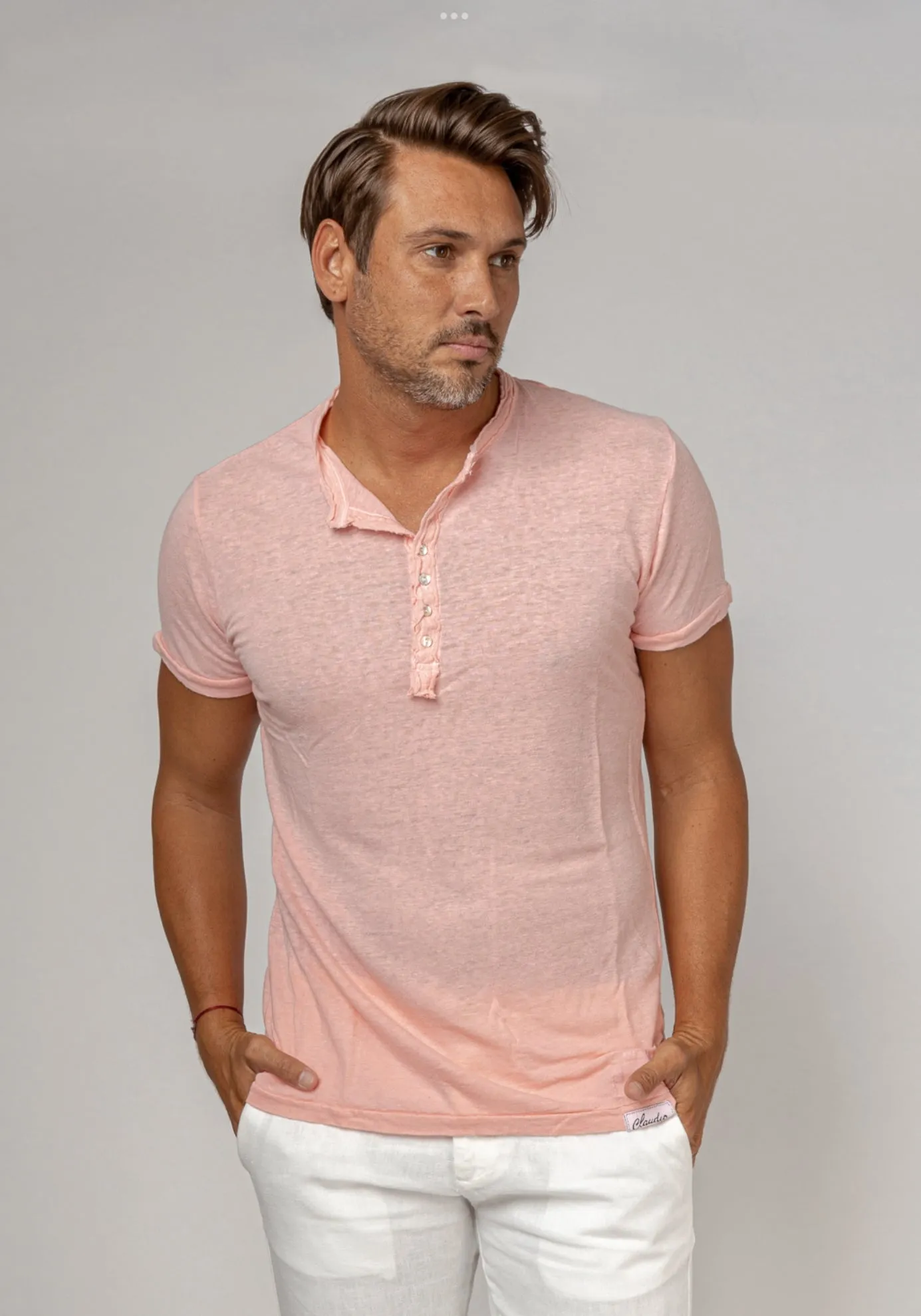 Men's Short Sleeve Henley T-shirts, Item #1102/S