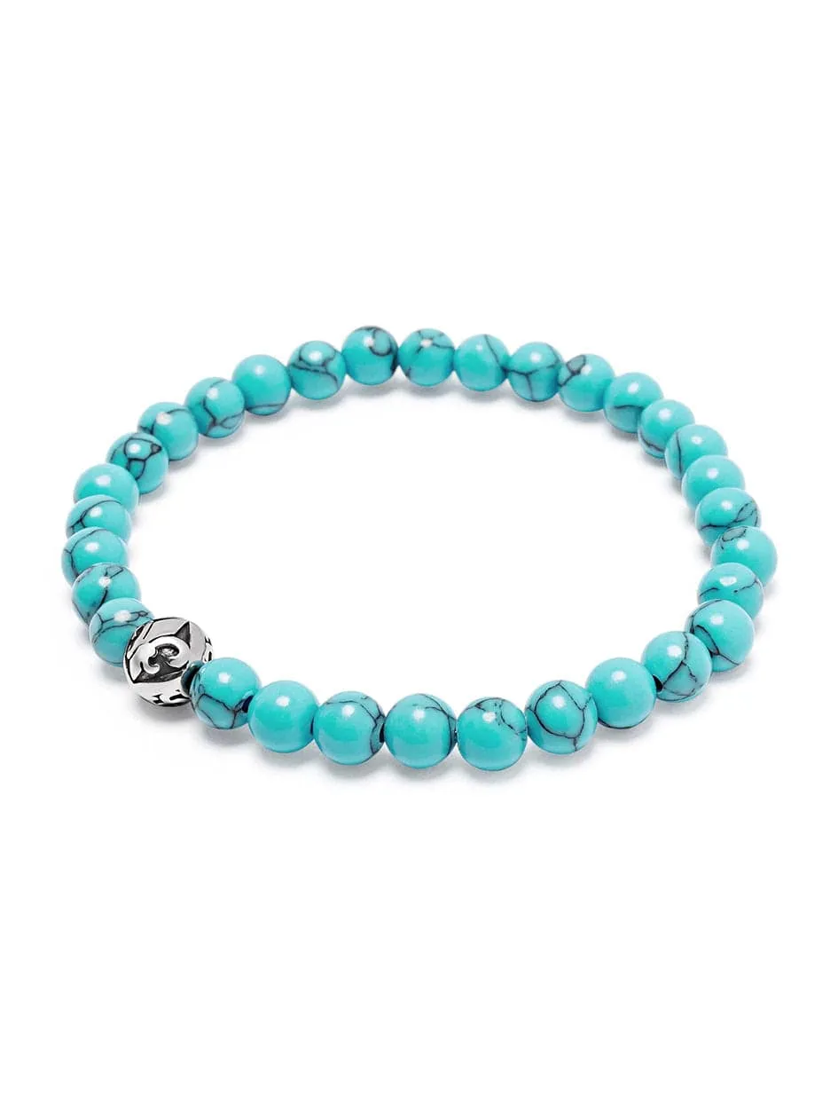 Men's Wristband with Turquoise and Silver