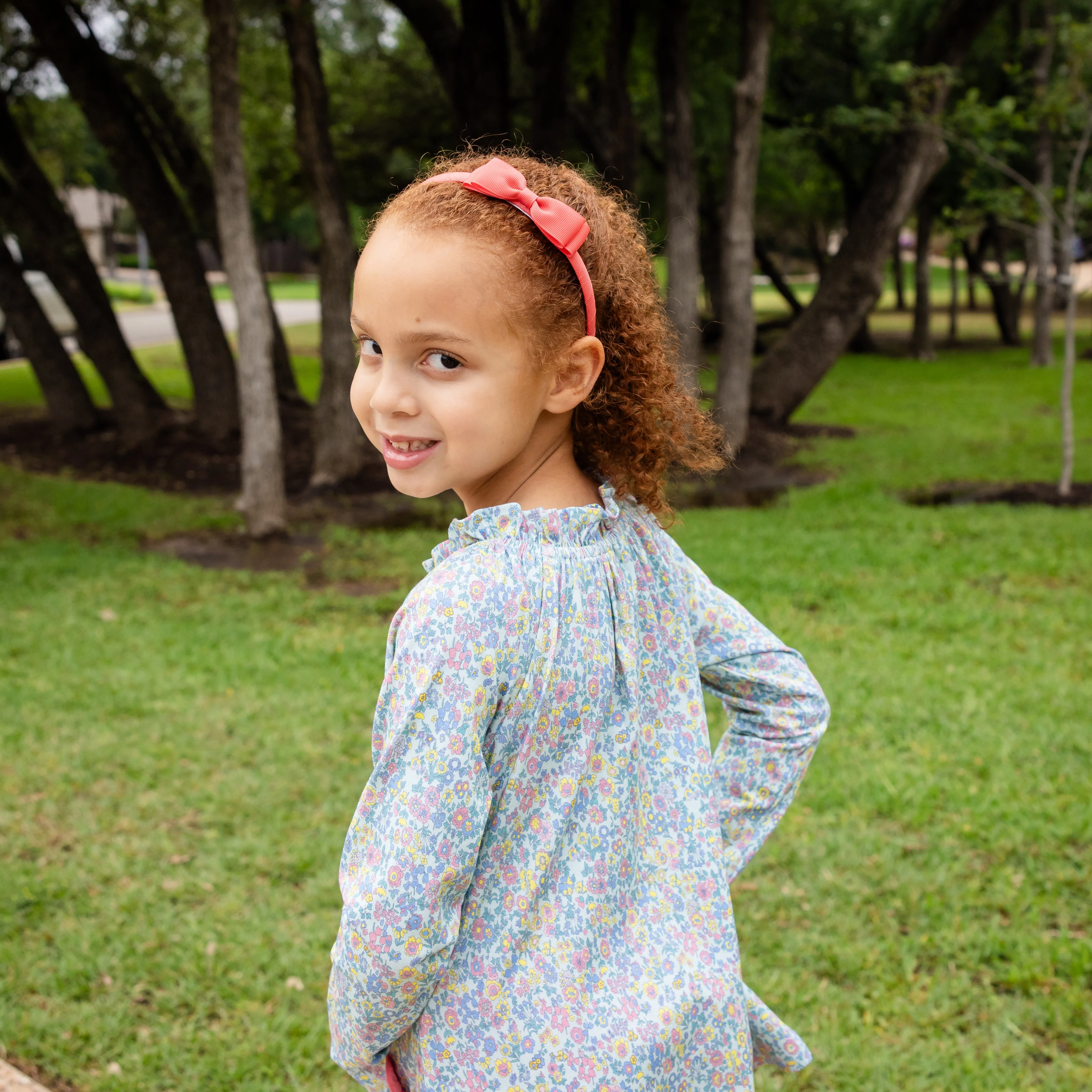 Millie Girls Tunic Set - Coral Fields