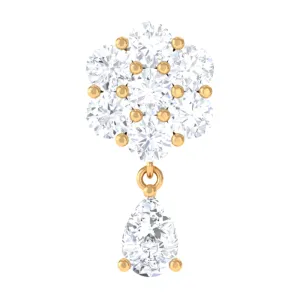 Moissanite Flower Gold Dangle Cartilage Earring