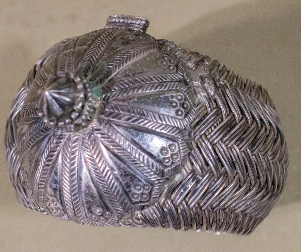 Monumental Silver Woven Indian Cuff