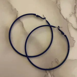 Morgan Matte Blue Hoop Earrings