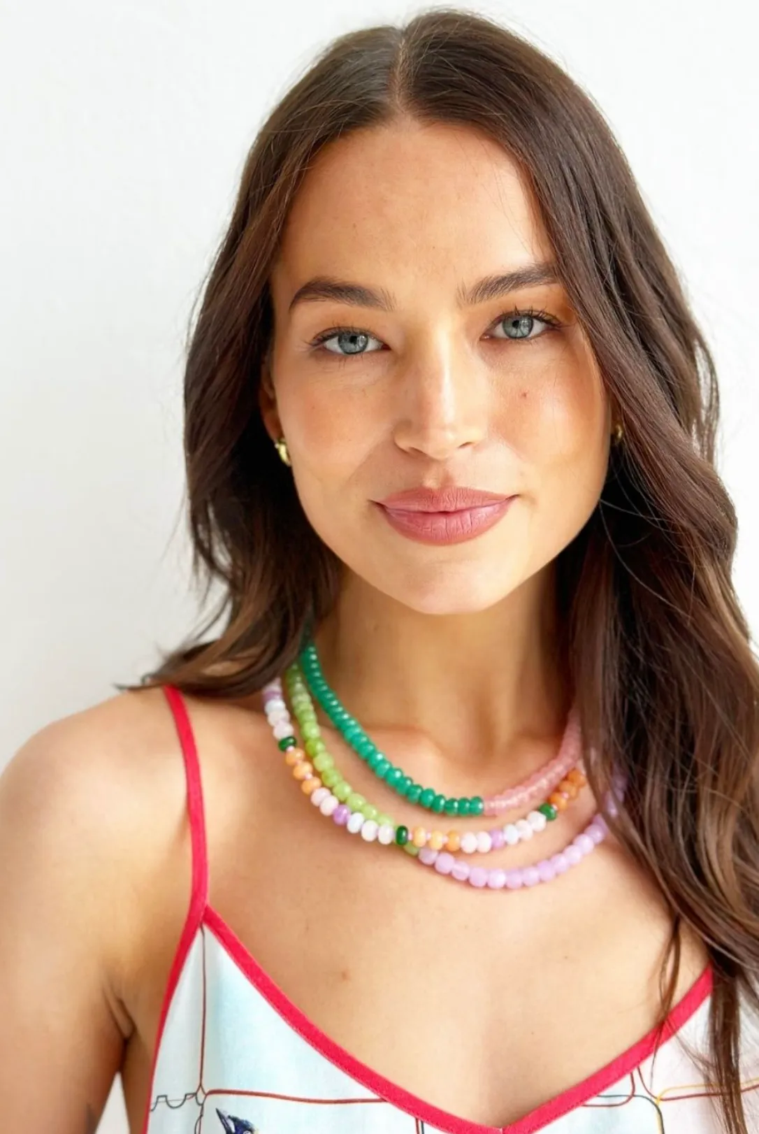 Mosk Jade & Pink Gem Necklace