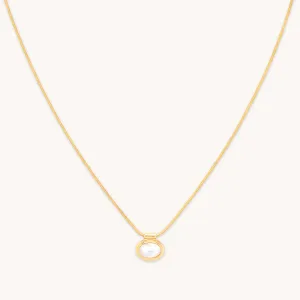 Mother of Pearl Pendant Necklace in Gold