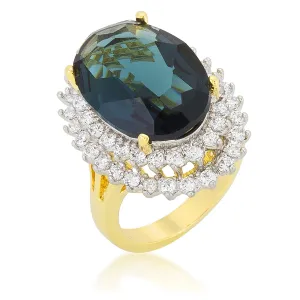 Naola 15ct Turquoise Two Tone Halo Cocktail Ring  |17ct | 18k Gold