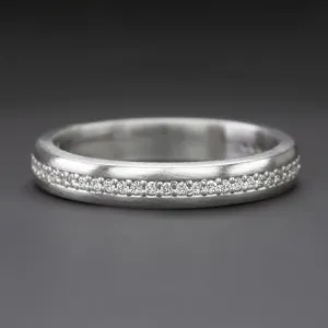 NATURAL DIAMOND 14K STACKING BAND WEDDING RING COCKTAIL WHITE GOLD MENS LADIES