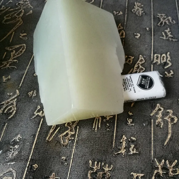 Natural Kunlun Jade Rough Nephrite Raw (398g, 10X6X4.5cm)