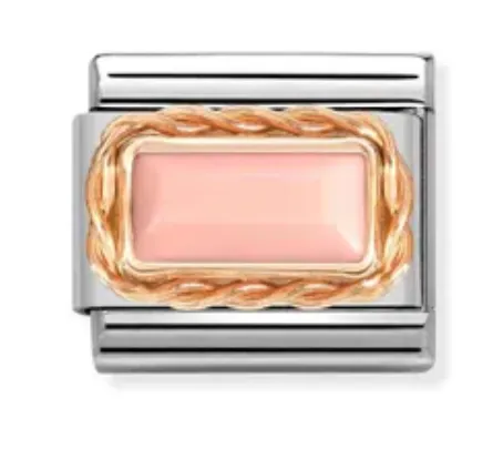 Nomination Classic BAGUETTE STONE Gold PINK CORAL Link