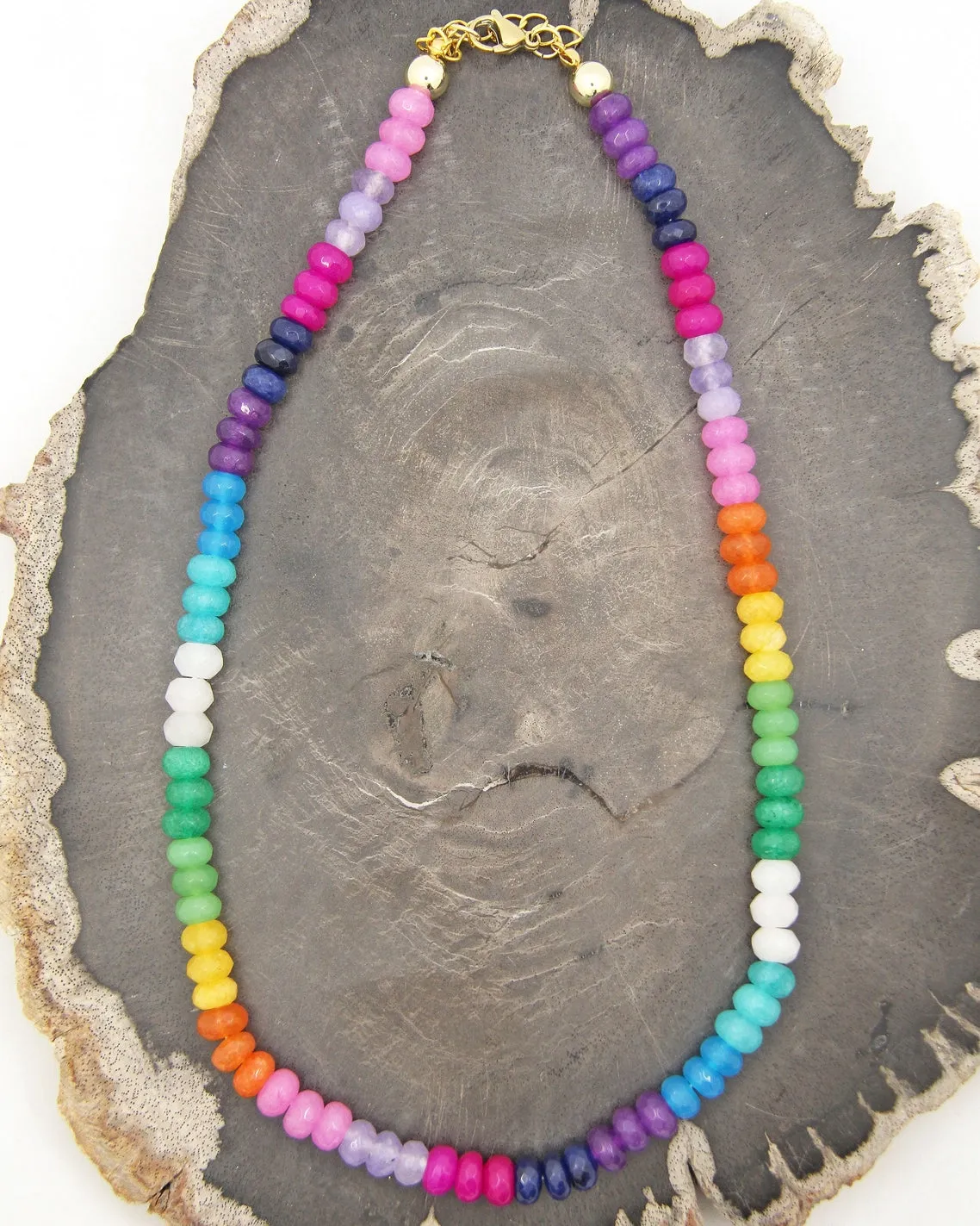 Ombre Rainbow Jade Necklace