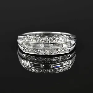 ON HOLD Vintage 14K White Gold Baguette Diamond Band Ring