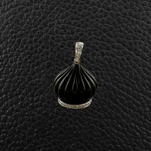 Onyx & Diamond Dome Pendant