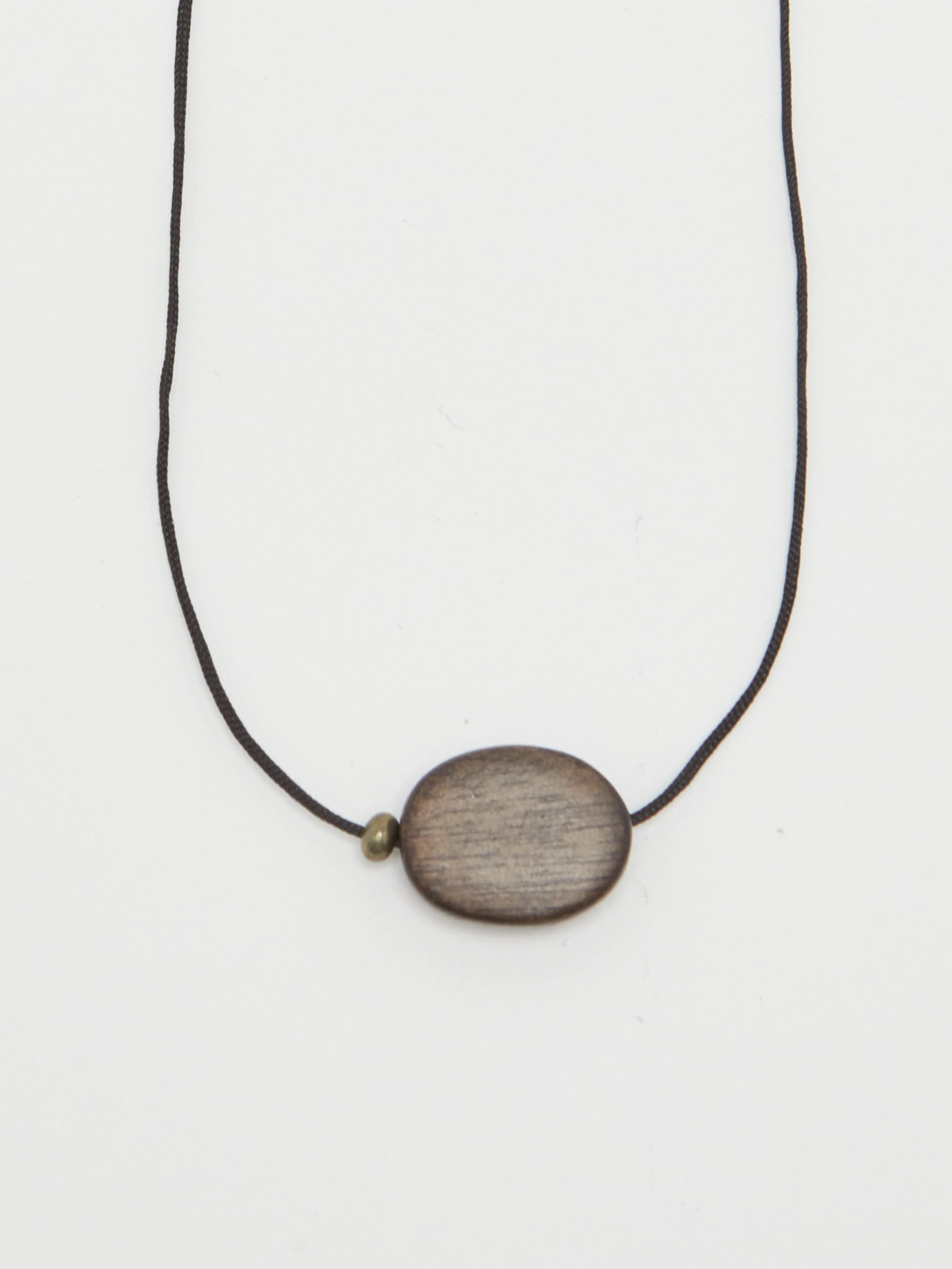 Oval Wood Bead Necklace