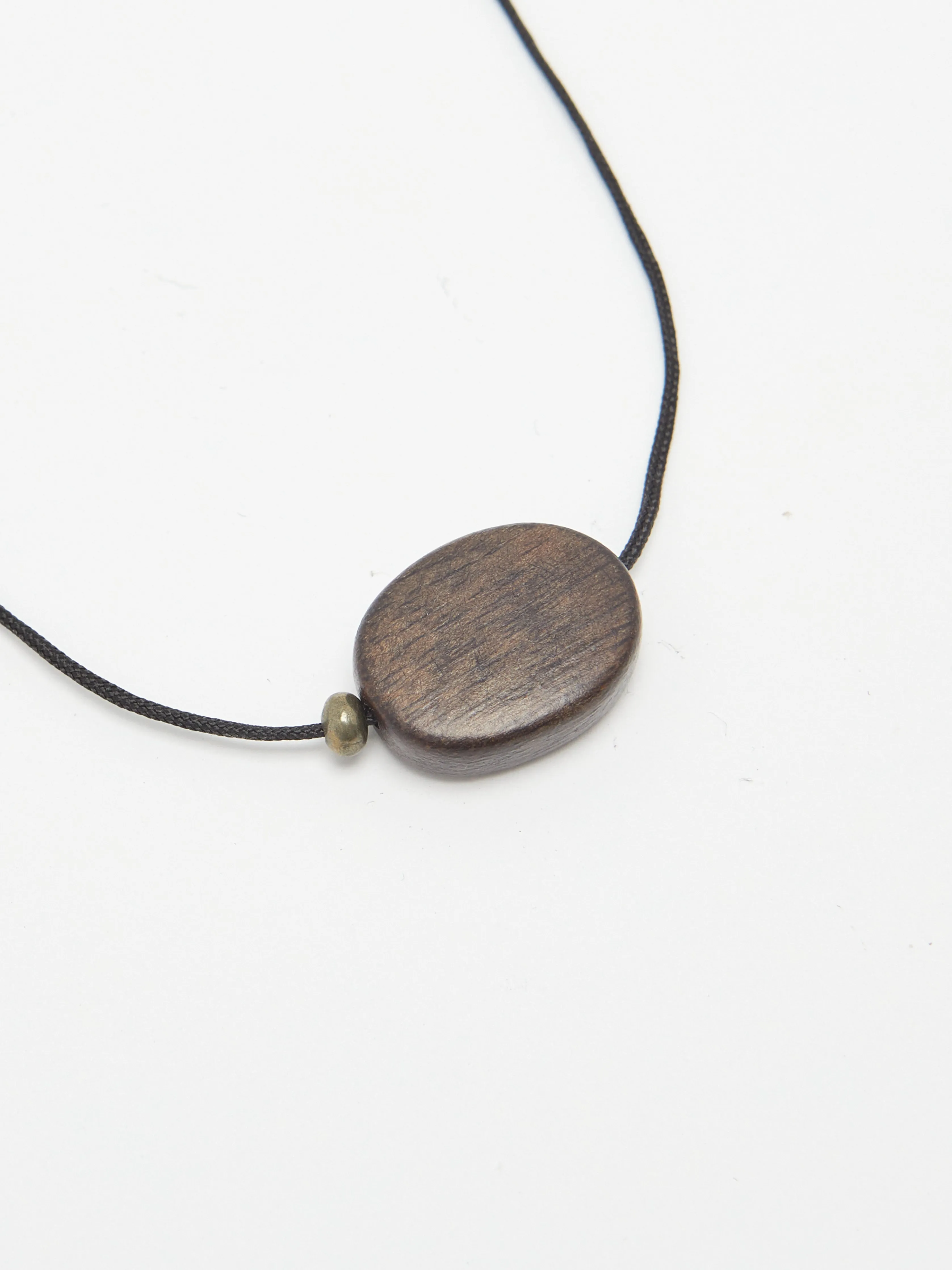 Oval Wood Bead Necklace