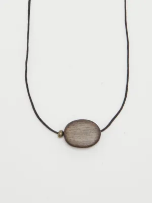 Oval Wood Bead Necklace