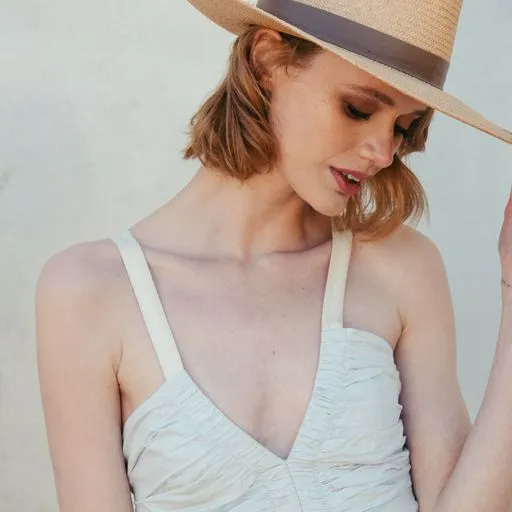 PALOMA PANAMA STRAW FEDORA LATTE