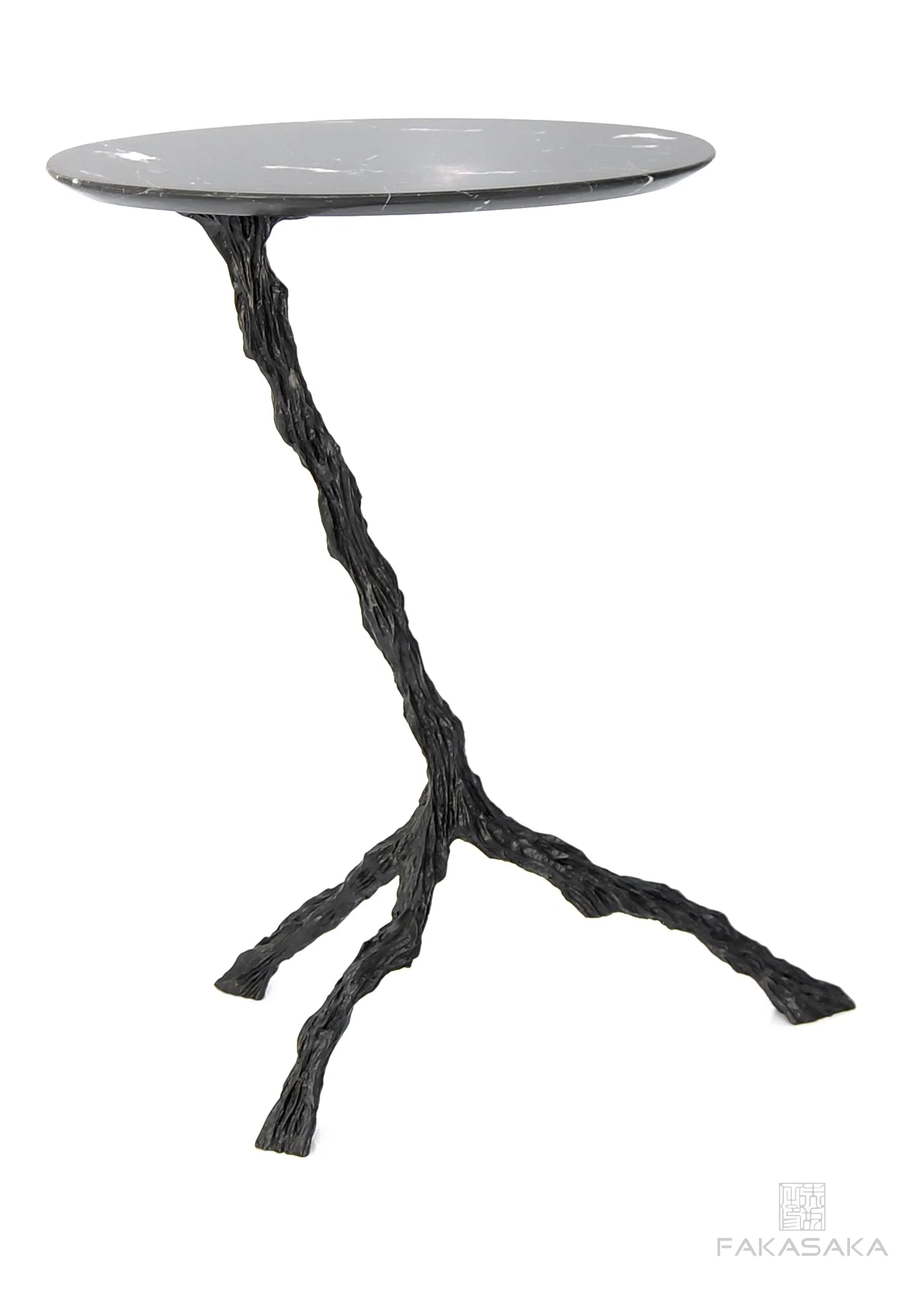 PANCHO DRINK TABLE<br><br>NERO MARQUINA MARBLE<br>DARK BRONZE