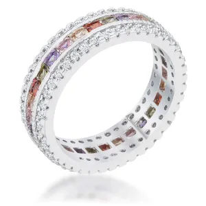 Paula Multicolor CZ Eternity Band Ring | 4ct