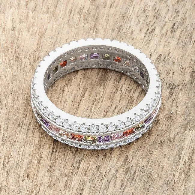 Paula Multicolor CZ Eternity Band Ring | 4ct