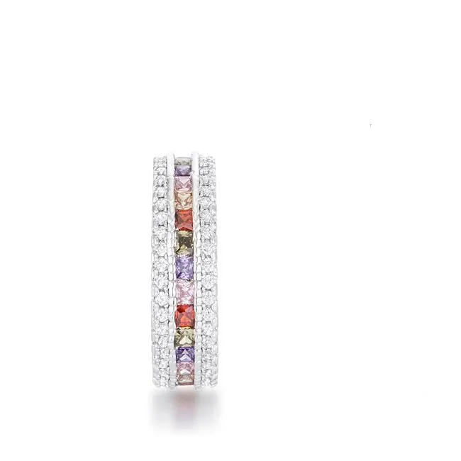 Paula Multicolor CZ Eternity Band Ring | 4ct