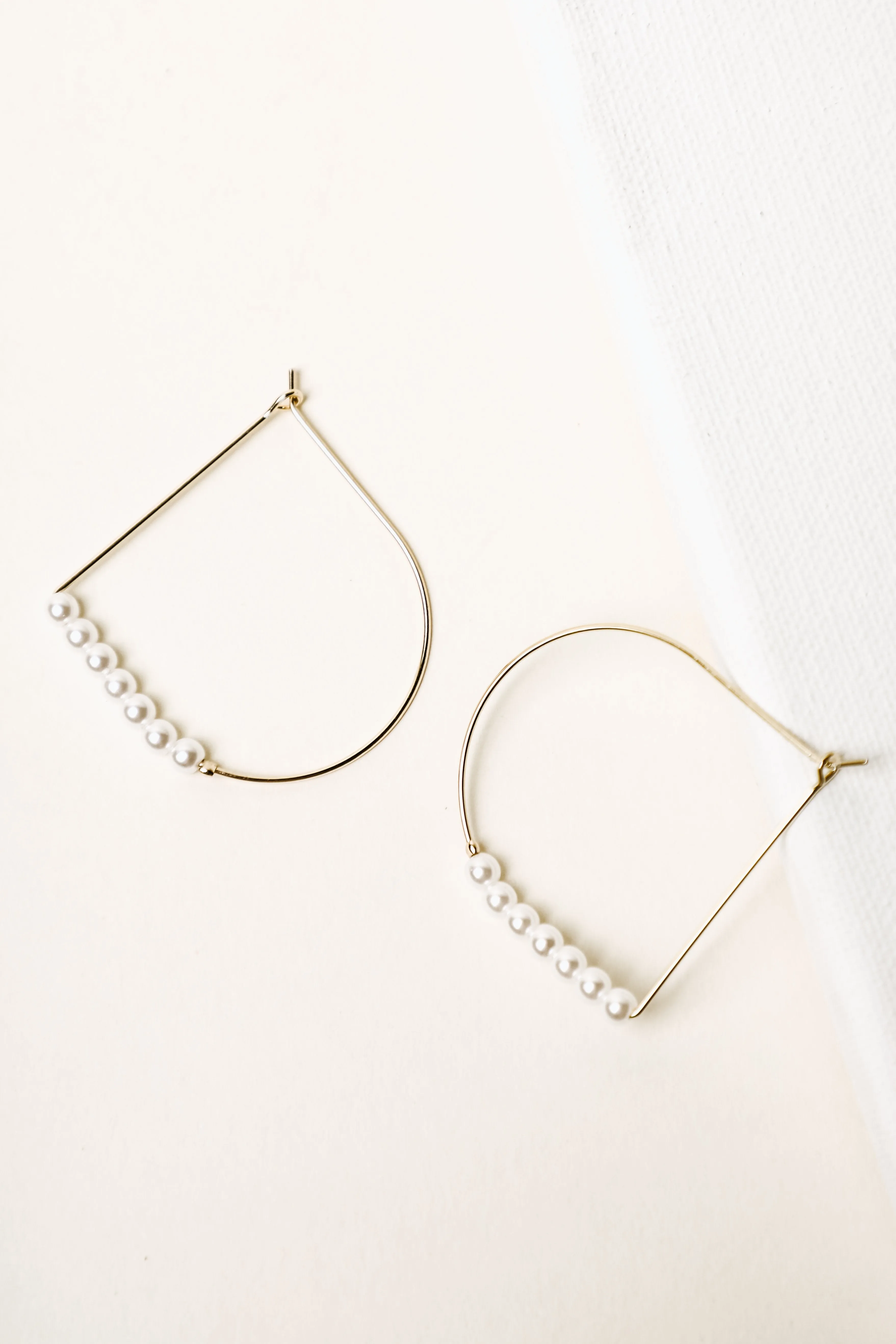 Pearl Detail Hoop Earrings