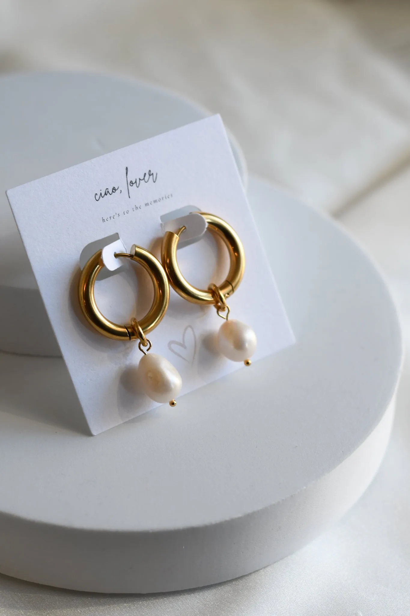 Pearl Hoop Earrings