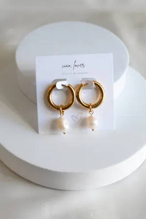 Pearl Hoop Earrings