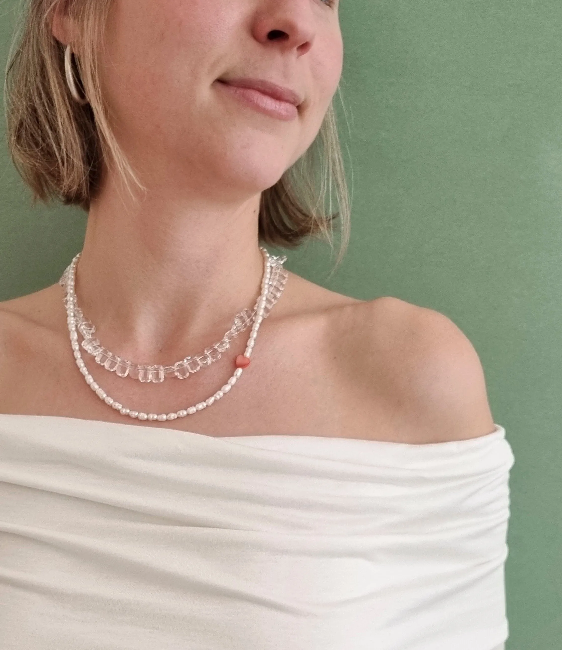 Pearls with heart Necklace