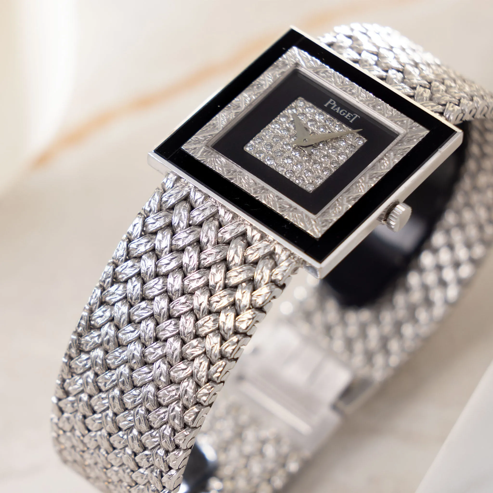 Piaget Altiplano White Gold Diamond and Onyx Dial Box and Papers Ref 9200