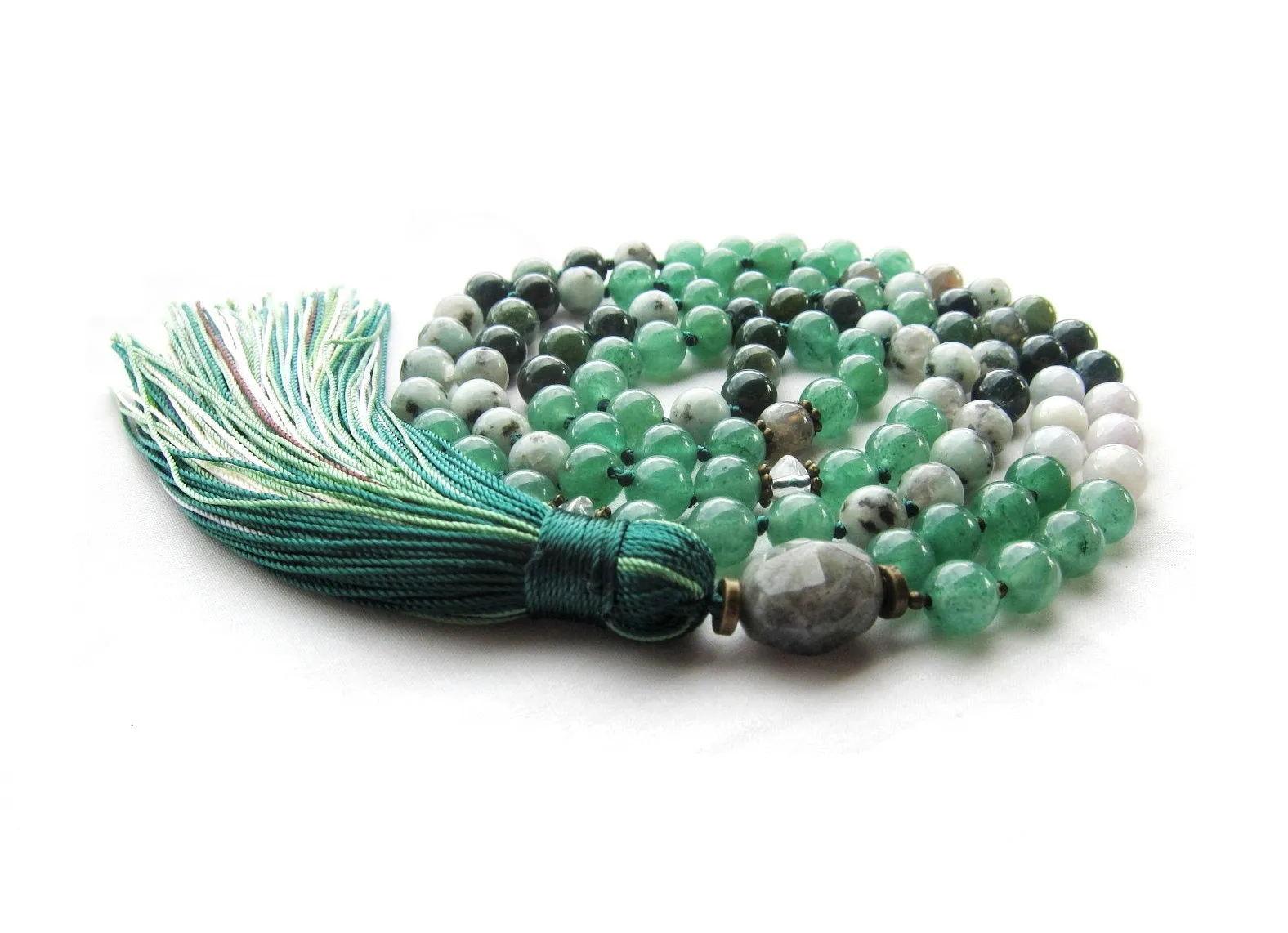 Power of the Heart Chakra in 108 Bead Mala Necklace