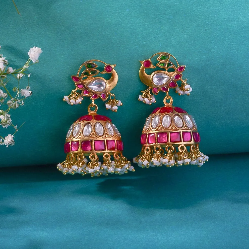 Pure 92.5 Silver Swan Jhumki Earrings