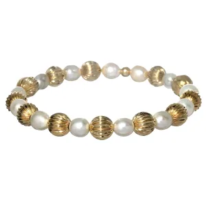 "LUCY" 14k gold-filled & pearl beaded bracelet