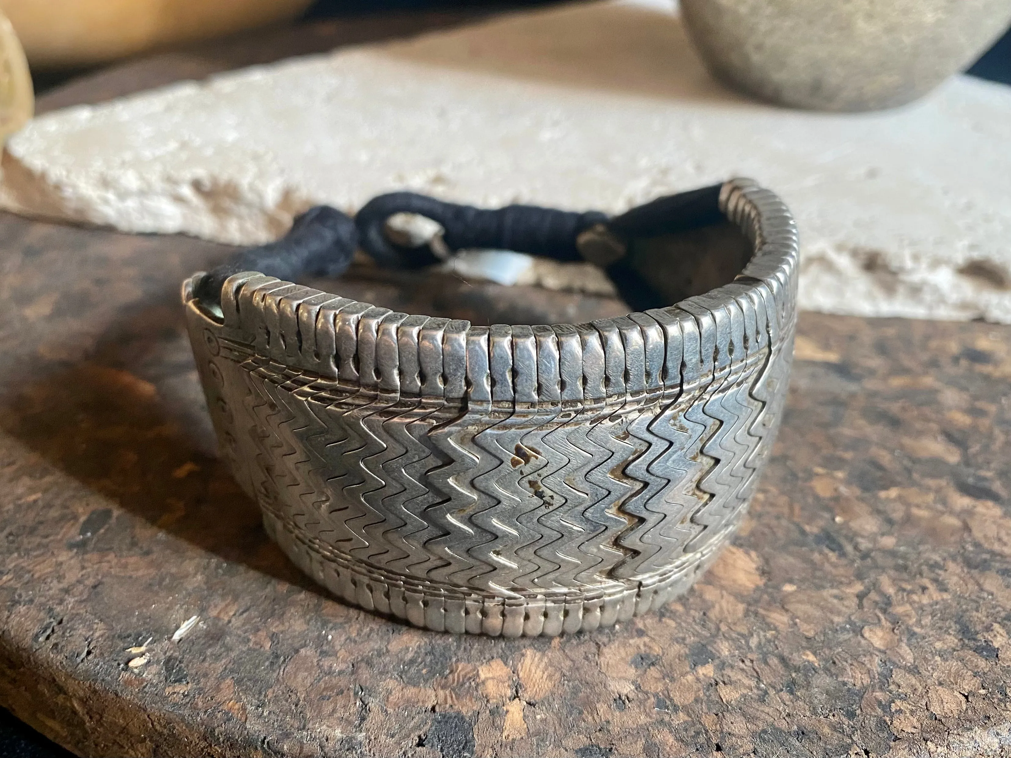 Rajasthani Antique Silver Bazuband Bracelet