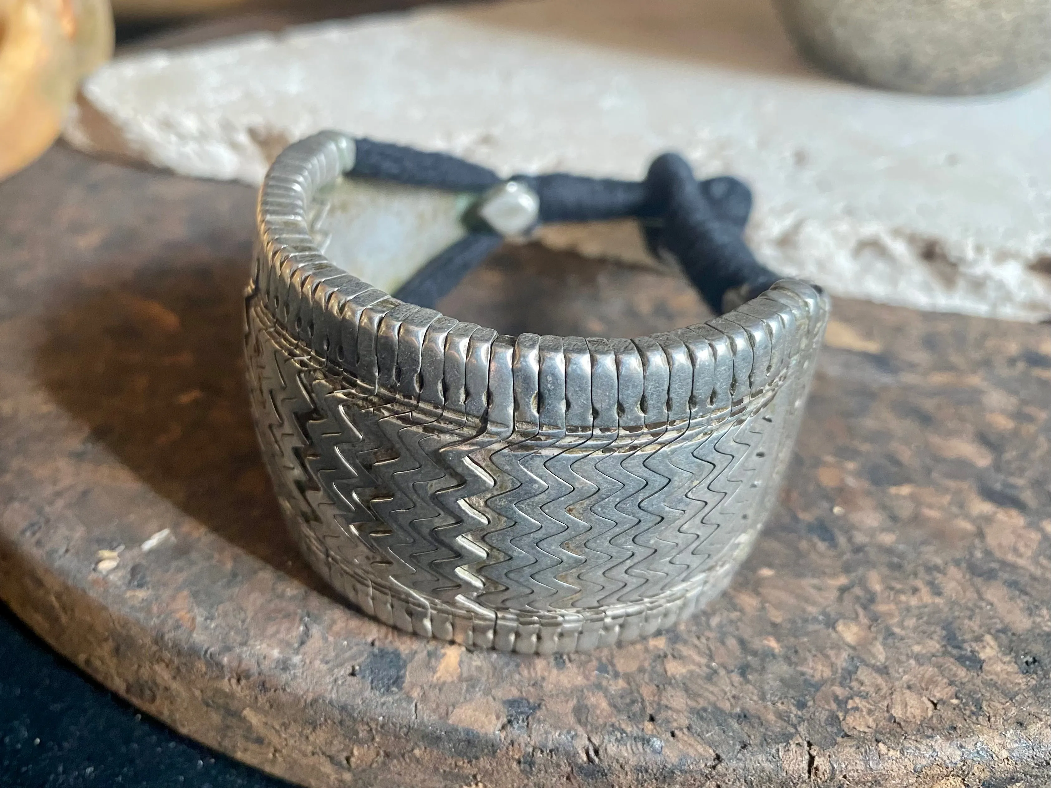 Rajasthani Antique Silver Bazuband Bracelet