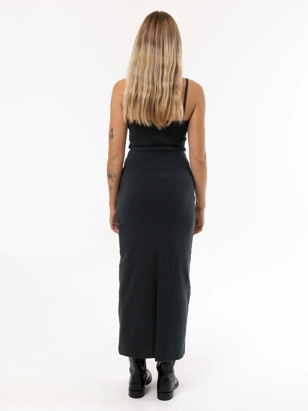 Rib Seam Dress - Dark Jade